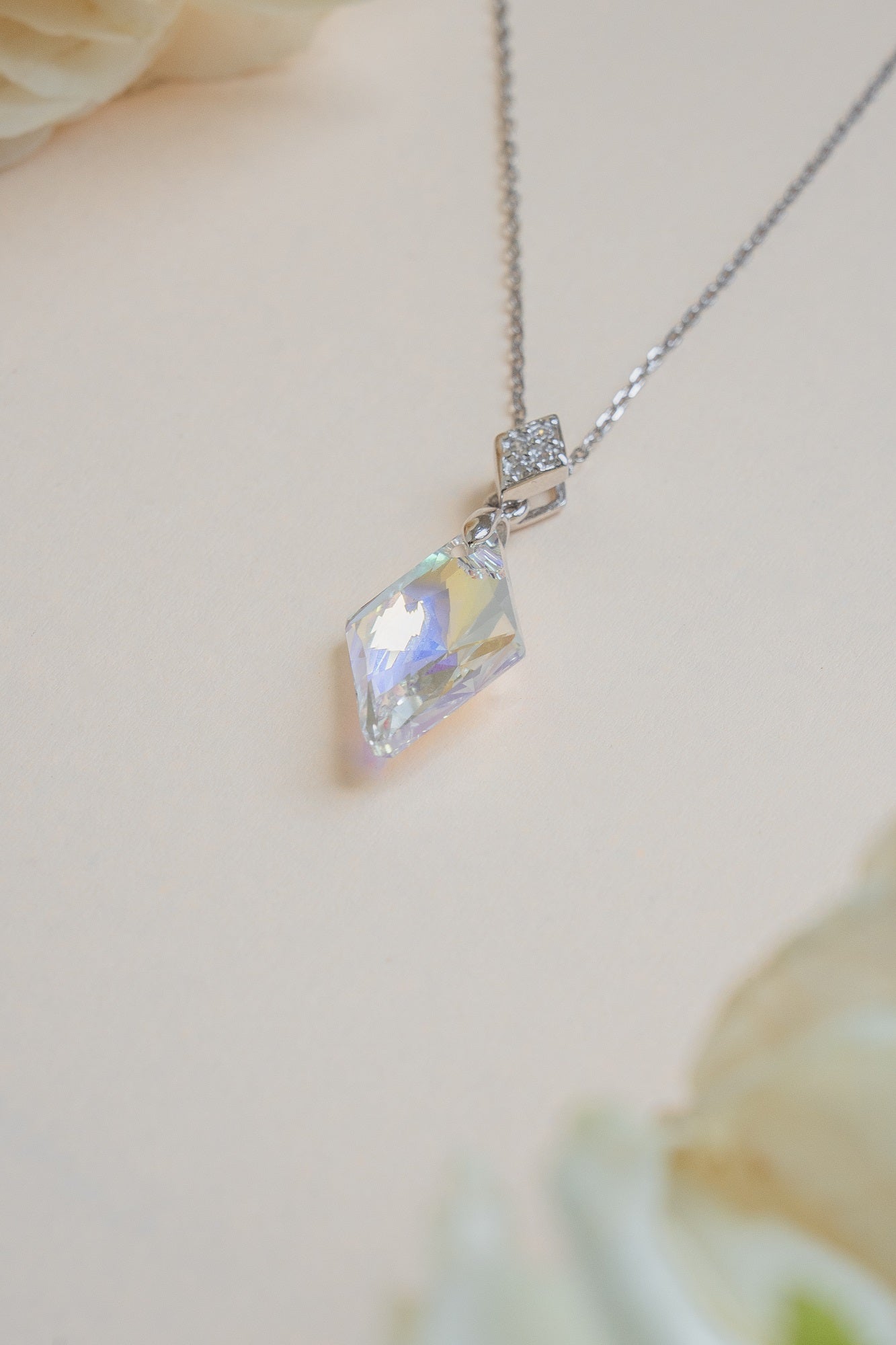 Shimona Crystal Sterling Silver Chain Pendant